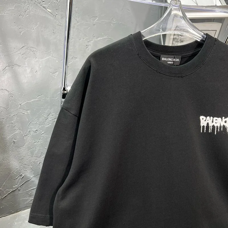 稀少【バレンシアガ】ロゴ入りコットンTシャツ 偽物 bar71153