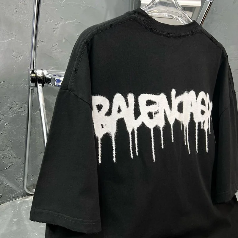 稀少【バレンシアガ】ロゴ入りコットンTシャツ 偽物 bar71153