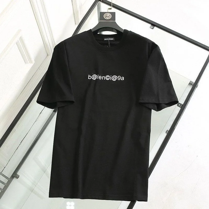 春もの新作バレンシアガ 偽物 メールボックスモノグラムプリント Tシャツ ブラック bas23660