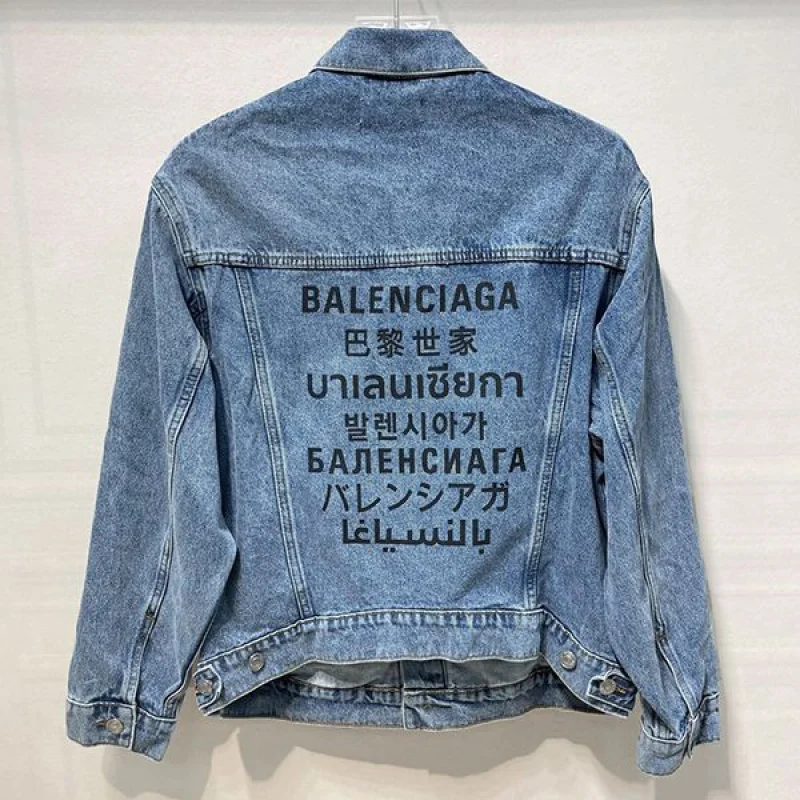 定番 バレンシアガ バックロゴのデニムジャケット 偽物 bas34831