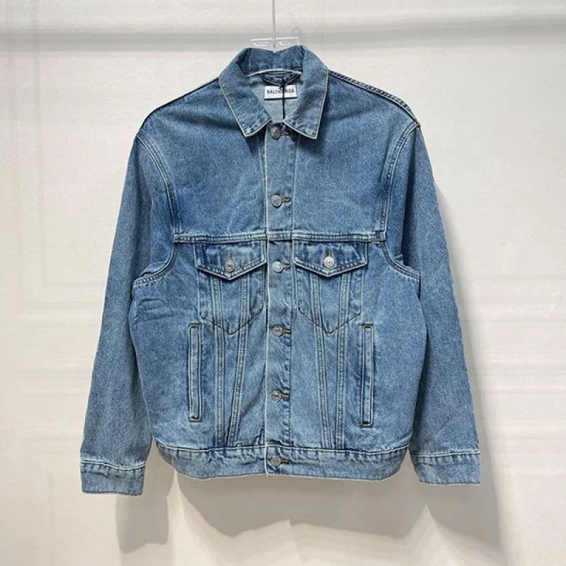 定番 バレンシアガ バックロゴのデニムジャケット 偽物 bas34831