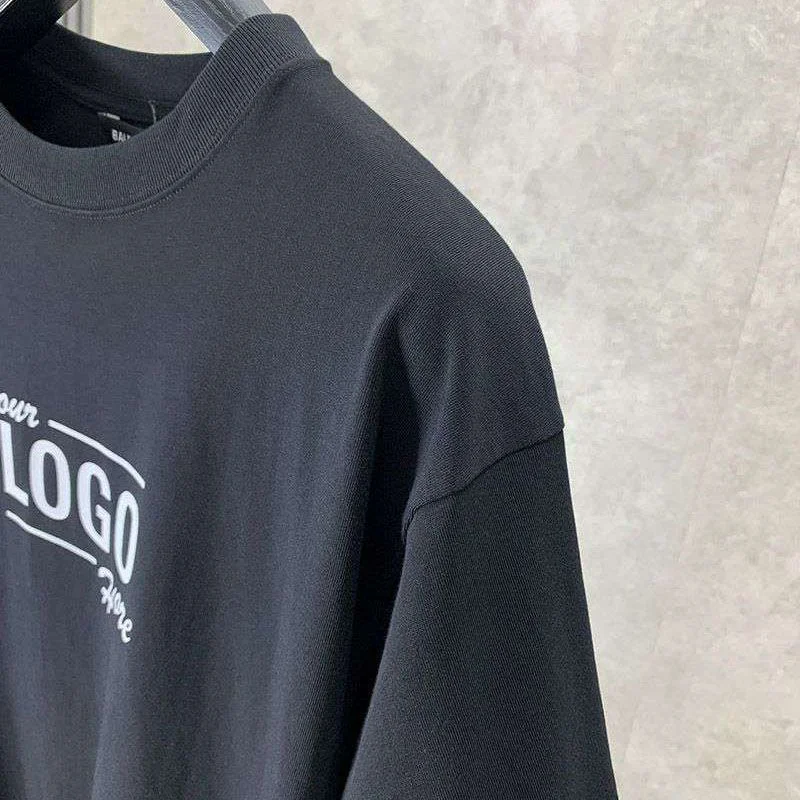 超希少!バレンシアガ クルーネックロゴ Tシャツ スーパーコピー ブラック bas65617