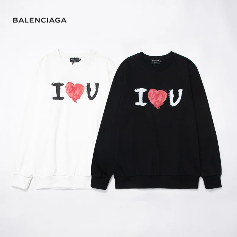 21新作 バレンシアガ パーカー 偽物 Love プリント フーディ ブラック bat73827
