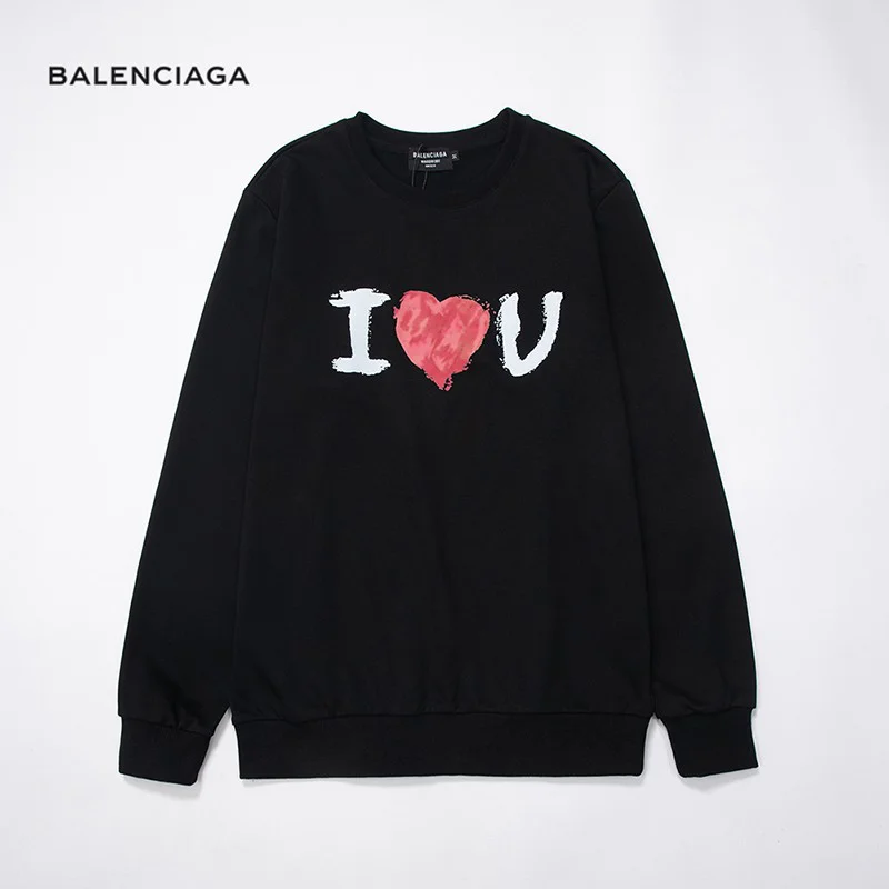 21新作 バレンシアガ パーカー 偽物 Love プリント フーディ ブラック bat73827