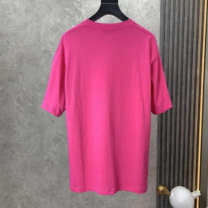 入手困難バレンシアガ コピー クルーネックロゴ Tシャツ ピンク bat85563