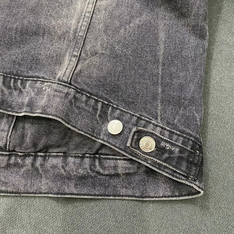 定番バレンシアガ 偽物 Drip Peace Large Fit ジャケット★ストーンウォッシュ ブラックデニム bau61029