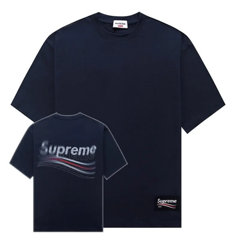 バレンシアガ シュプリーム 偽物 キャンペーン ロゴ プリント Tシャツ bah83600