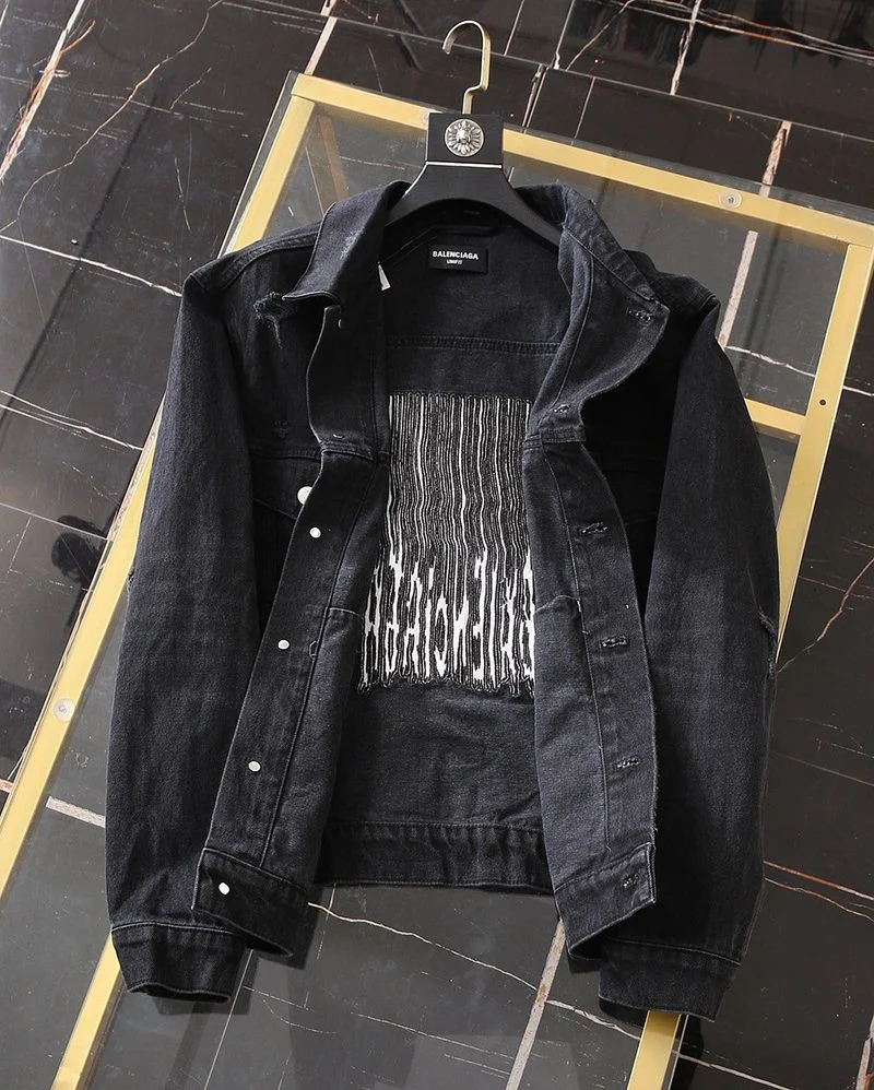 稀少バレンシアガ Barcode Large Fit ジャケット コピー★ブラックデニム bax80679