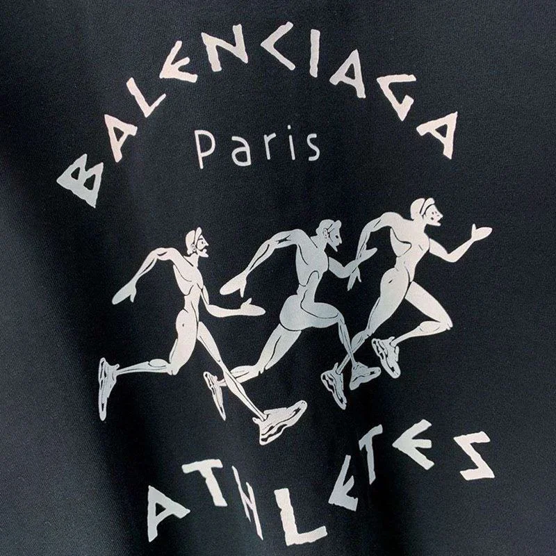争奪戦バレンシアガ athletes Tシャツ 偽物 ブラック bay32751
