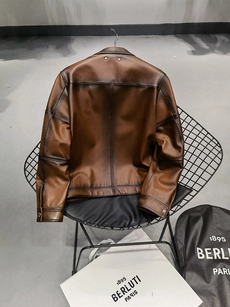 争奪戦 ベルルッティ パティーヌ レザー ブルゾン 偽物 bea13984