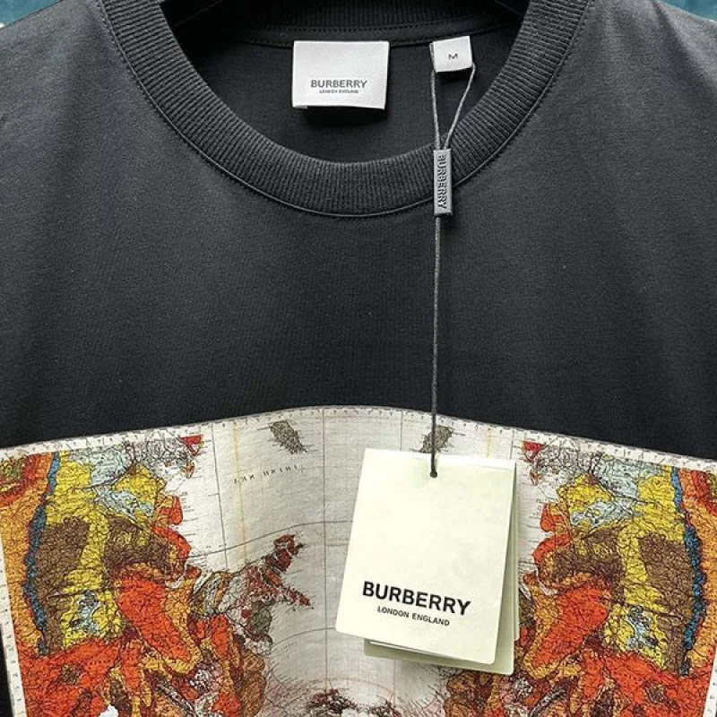 バーバリー コピー マッププリント コットン オーバーサイズTシャツ Bab84516