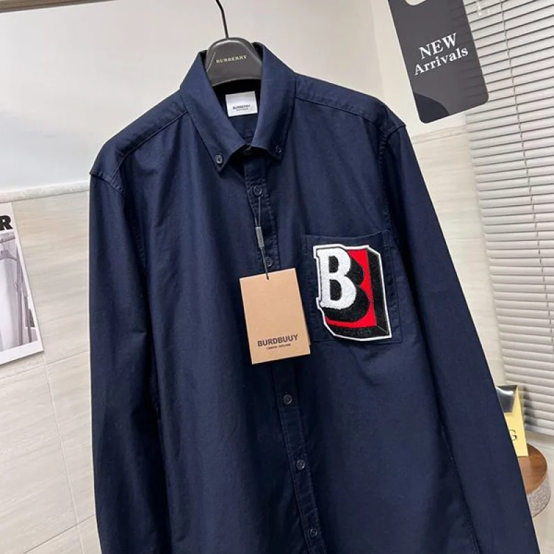 稀少バーバリー モノグラムモチーフ コットンポプリン シャツ 偽物 Bae93707