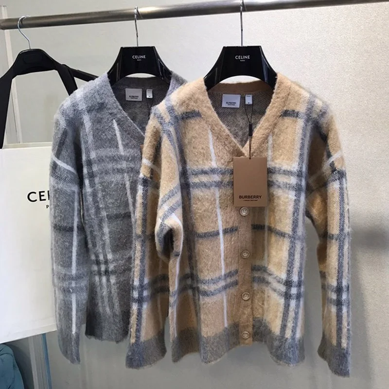 21-22AW バーバリー チェック柄 オーバーサイズ ニットセーター 偽物 Bal92979