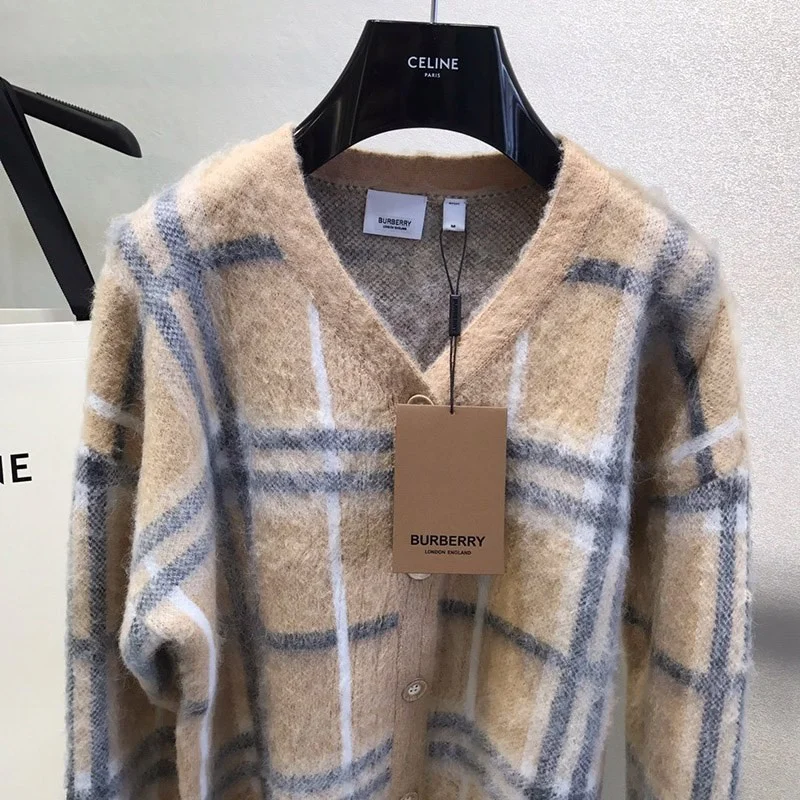 21-22AW バーバリー チェック柄 オーバーサイズ ニットセーター 偽物 Bal92979