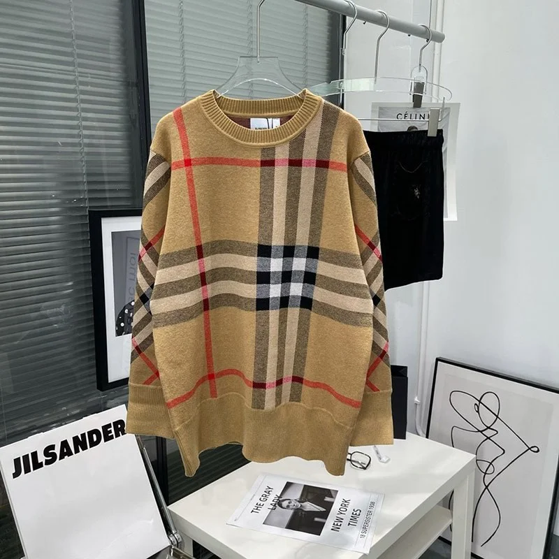 21AW新作 バーバリー ヴィンテージチェックオーバーサイズニット ベージュコピー Ban16653