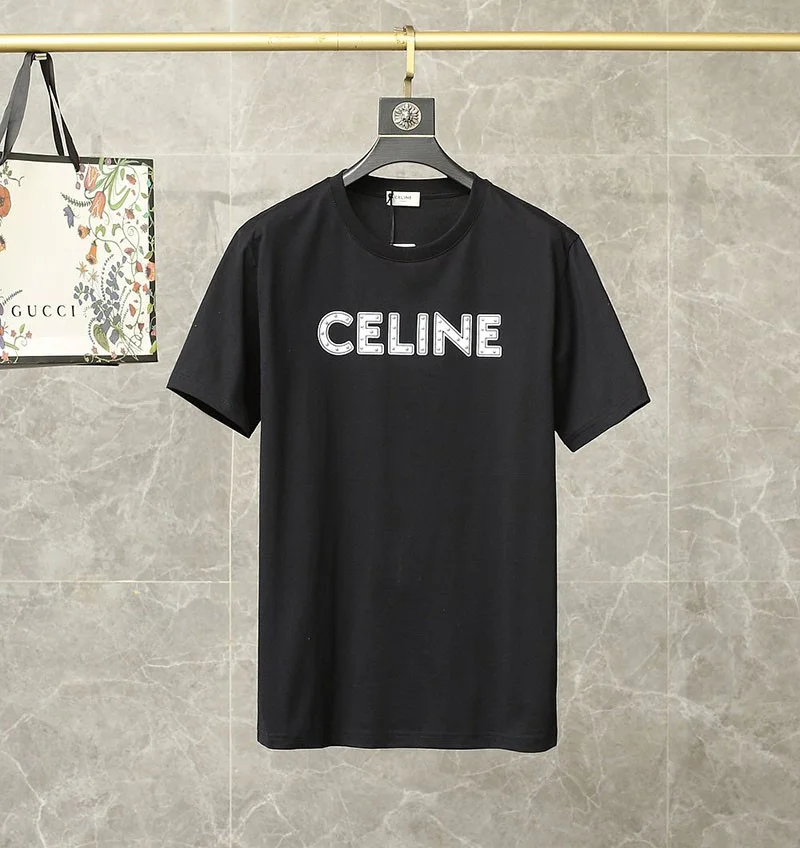 セリーヌ “セリーヌ”スタッズロゴプリント Tシャツ 偽物 2X687501F