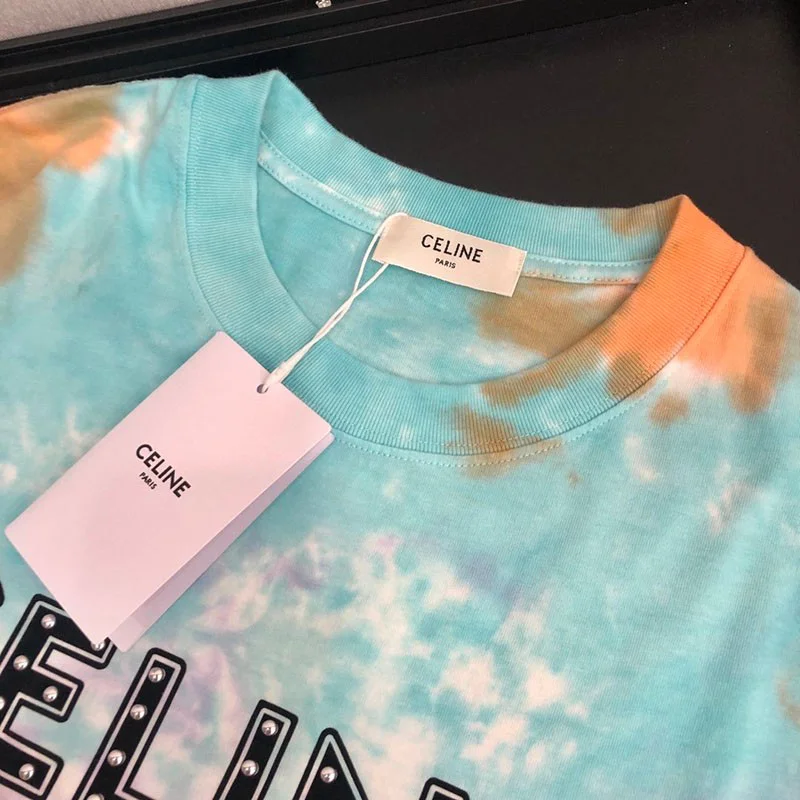 2021SS セリーヌ 偽物 スタッズ付き セリーヌロゴ ルーズTシャツ 2X687957M