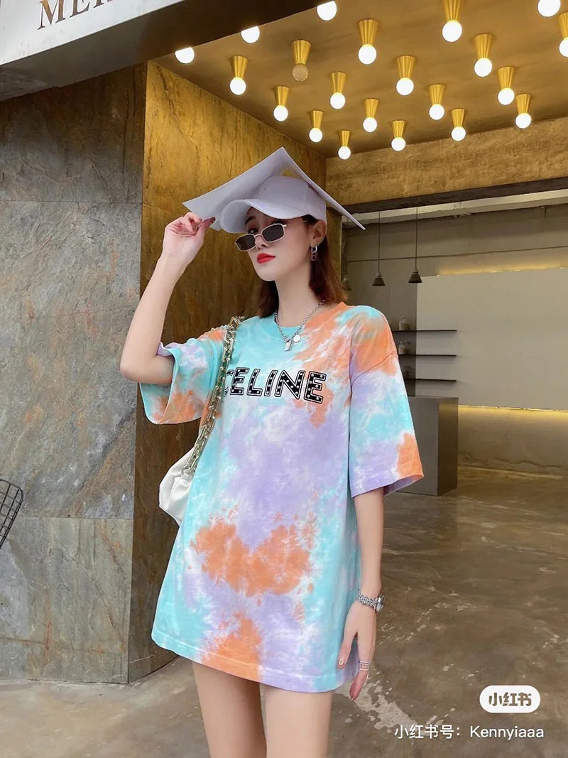 2021SS セリーヌ 偽物 スタッズ付き セリーヌロゴ ルーズTシャツ 2X687957M
