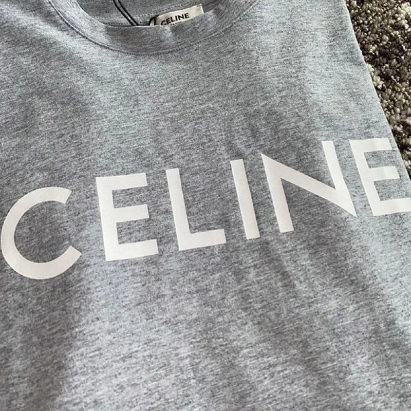 定番セリーヌ クロップド Tシャツ 偽物 グレー 2X761671Q_09OW