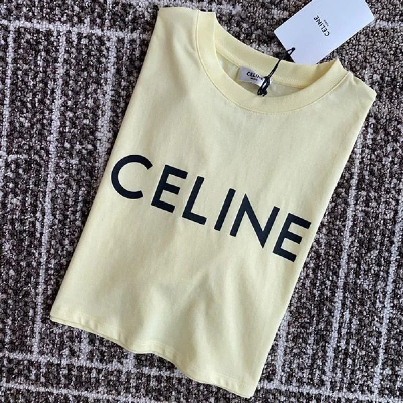 送料込セリーヌ クロップド Tシャツ コピー イエロー 2X761671Q_11LK