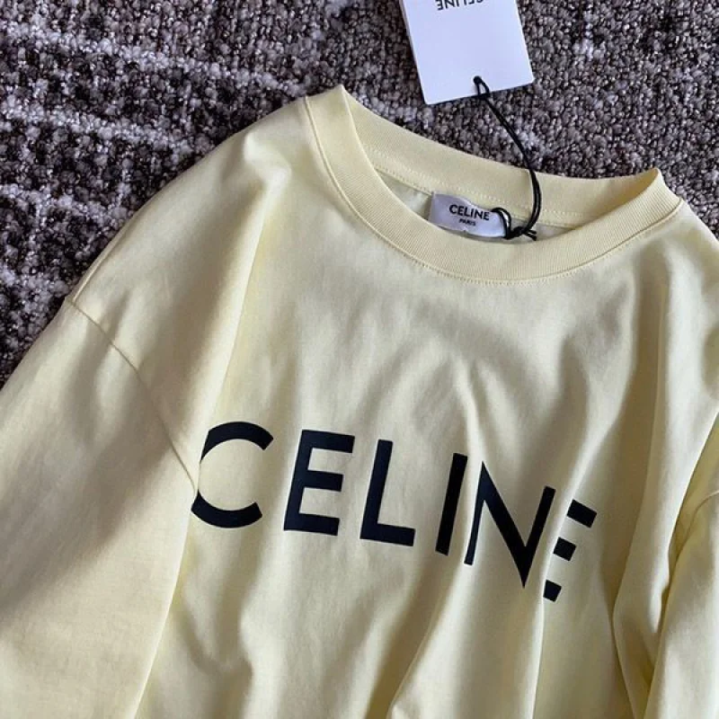 送料込セリーヌ クロップド Tシャツ コピー イエロー 2X761671Q_11LK