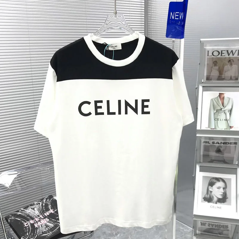21SS大人気新作!セリーヌ ルーズ Tシャツ コピー ツートーン コットンジャージー 2X839501F