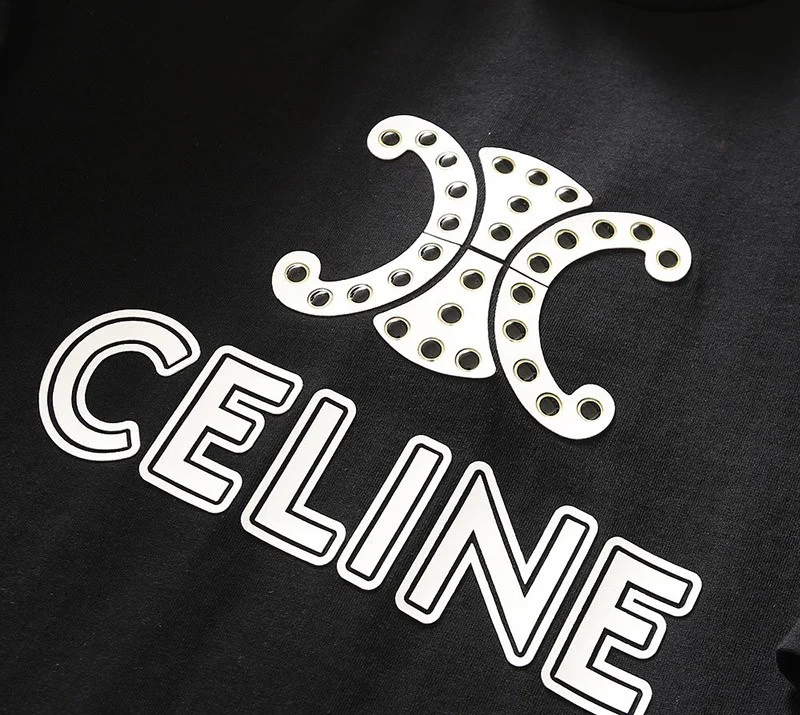 新作☆【セリーヌ】TRIOMPHE クロップドTシャツ/コットン コピー 2X871501F