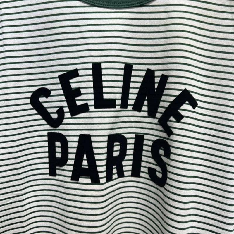 稀少セリーヌ PARIS ストライプ Tシャツ コピー/ コットンジャージー Cec25481