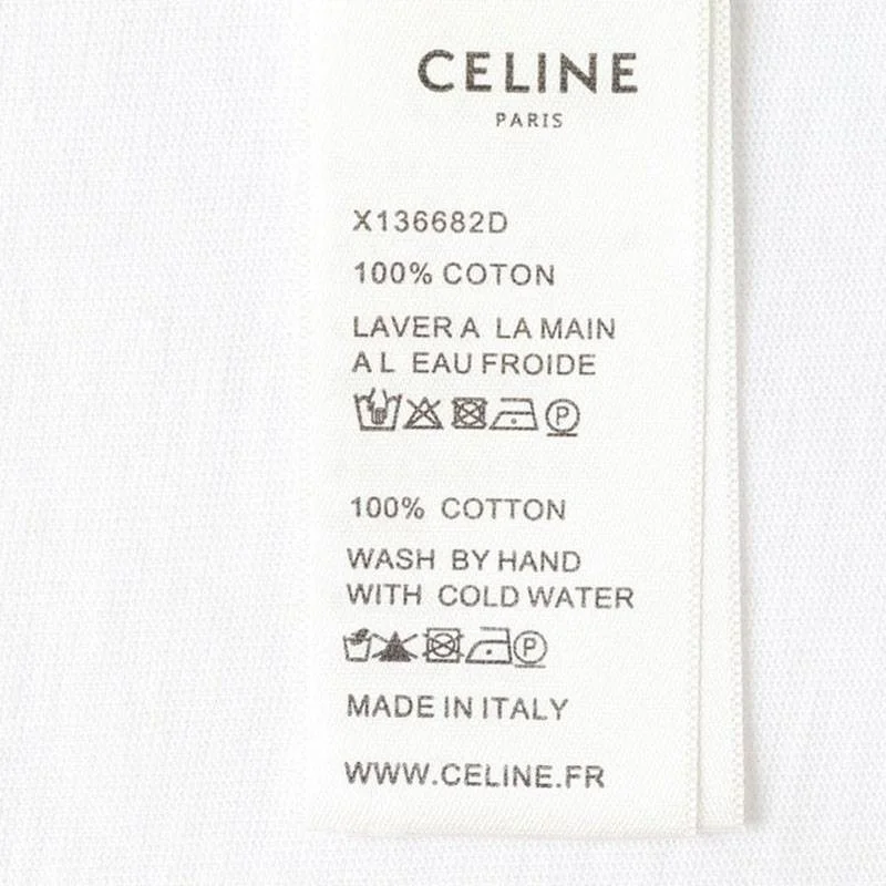 定番セリーヌ コピー パリ ボクシーTシャツ コットン グリーン&ホワイト Cec31108