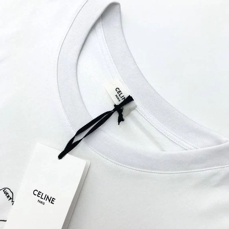 最安値挑戦セリーヌ アーティストプリント Tシャツ コピー / コットン ホワイト Cec87975