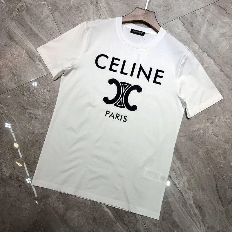 ★日本!!人気!セリーヌ パリ トリオンフ Tシャツ 偽物 コットン ブラック / ホワイト Cef15781