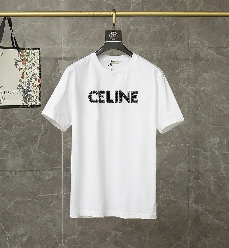 【日本未発売】セリーヌ “セリーヌ”スタッズロゴプリント Tシャツコピー Cef42914