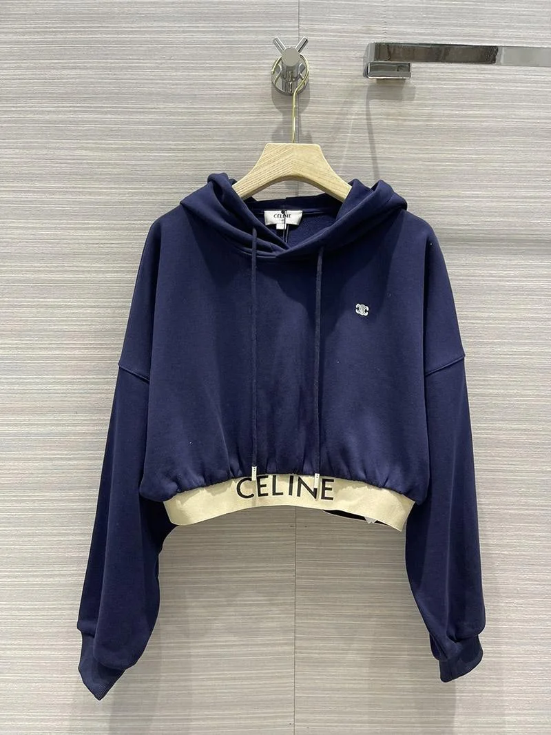 人気♪【セリーヌ】クロップド スウェット パーカーコピー 上下セット Cei17626