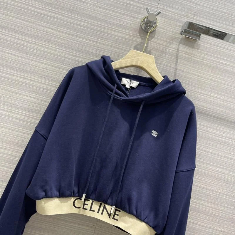 人気♪【セリーヌ】クロップド スウェット パーカーコピー 上下セット Cei17626