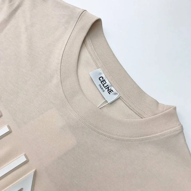 入手困難セリーヌ ルーズ Tシャツ コピー コットン ベージュ Cei46378