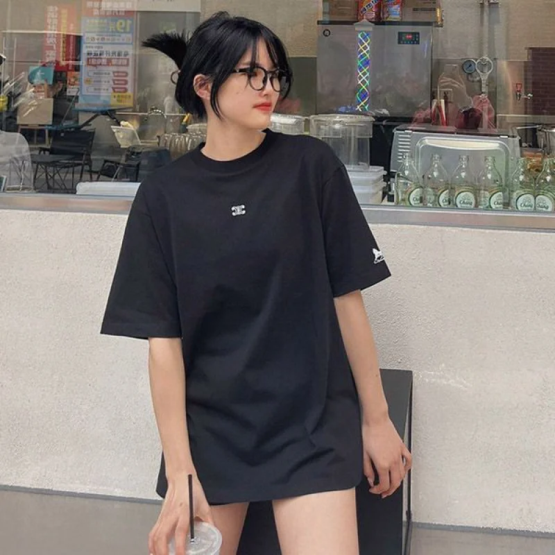 大人気!セリーヌ トリオンフ ロゴ Tシャツ / コットンジャージー ブラック Cek45886