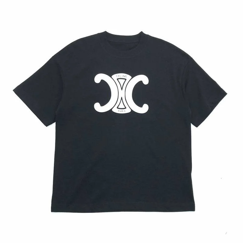目を惹くカラーセリーヌ トリオンフ Tシャツ 偽物 コットン ブラック Cen24781