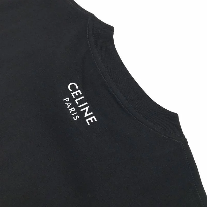 目を惹くカラーセリーヌ トリオンフ Tシャツ 偽物 コットン ブラック Cen24781