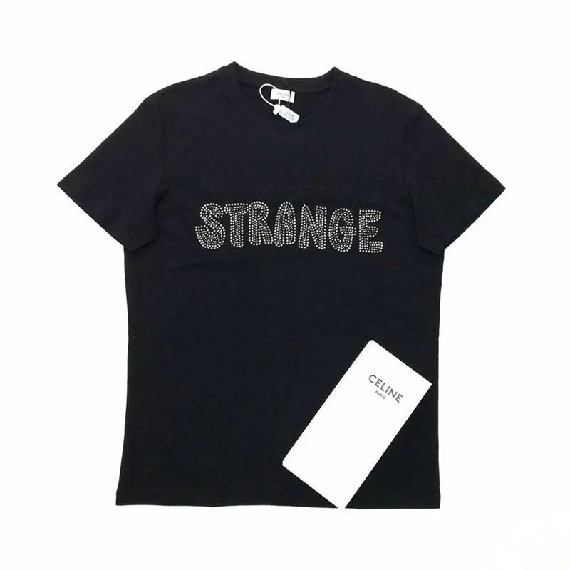 目を惹くカラーセリーヌ ルーズ Tシャツ コピー コットン ブラック Cep26386