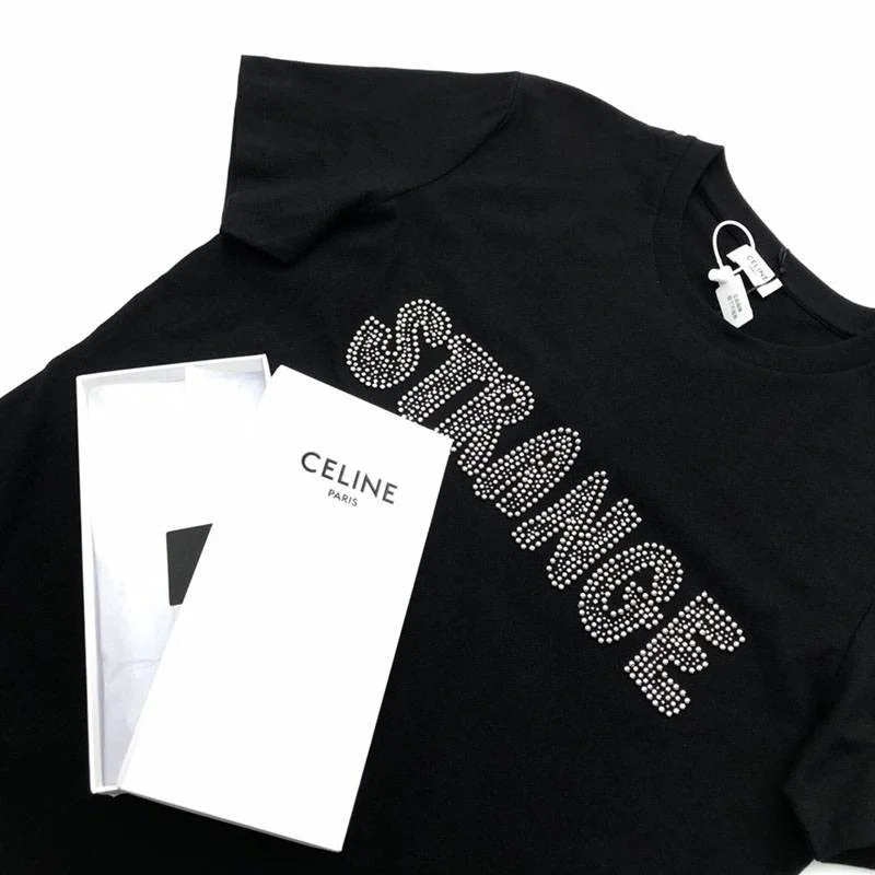 目を惹くカラーセリーヌ ルーズ Tシャツ コピー コットン ブラック Cep26386