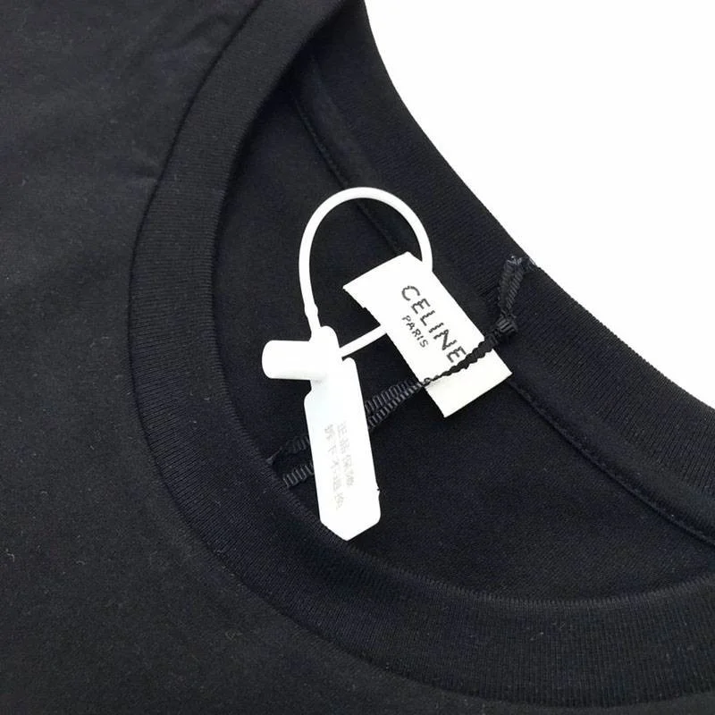 目を惹くカラーセリーヌ ルーズ Tシャツ コピー コットン ブラック Cep26386