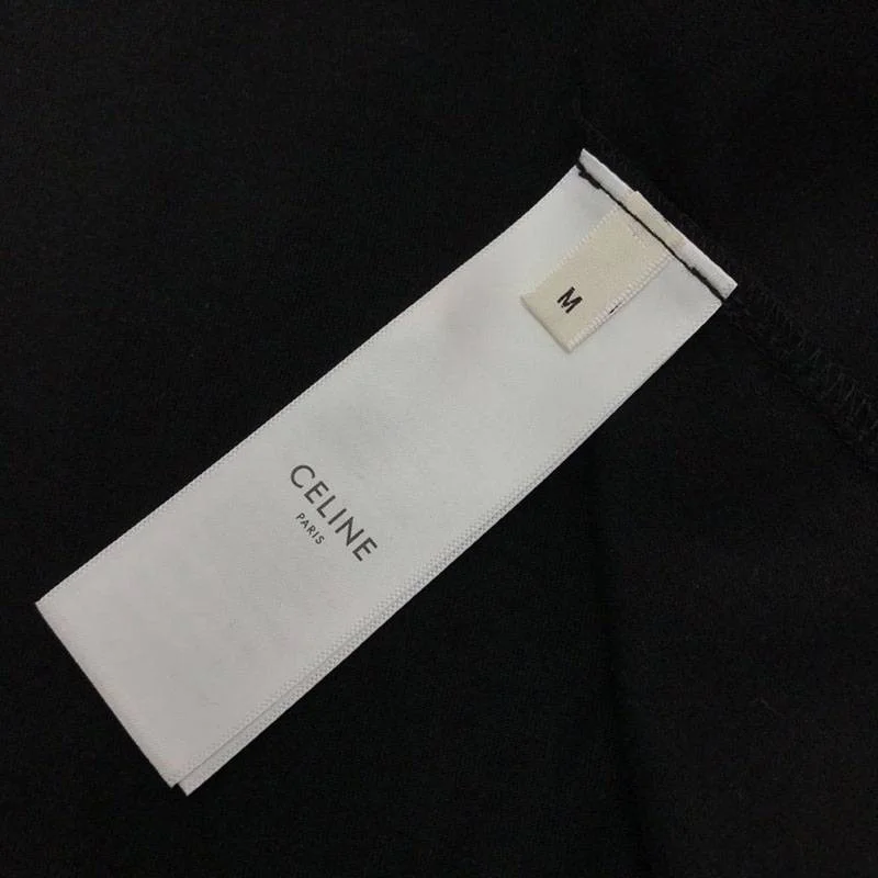 目を惹くカラーセリーヌ ルーズ Tシャツ コピー コットン ブラック Cep26386