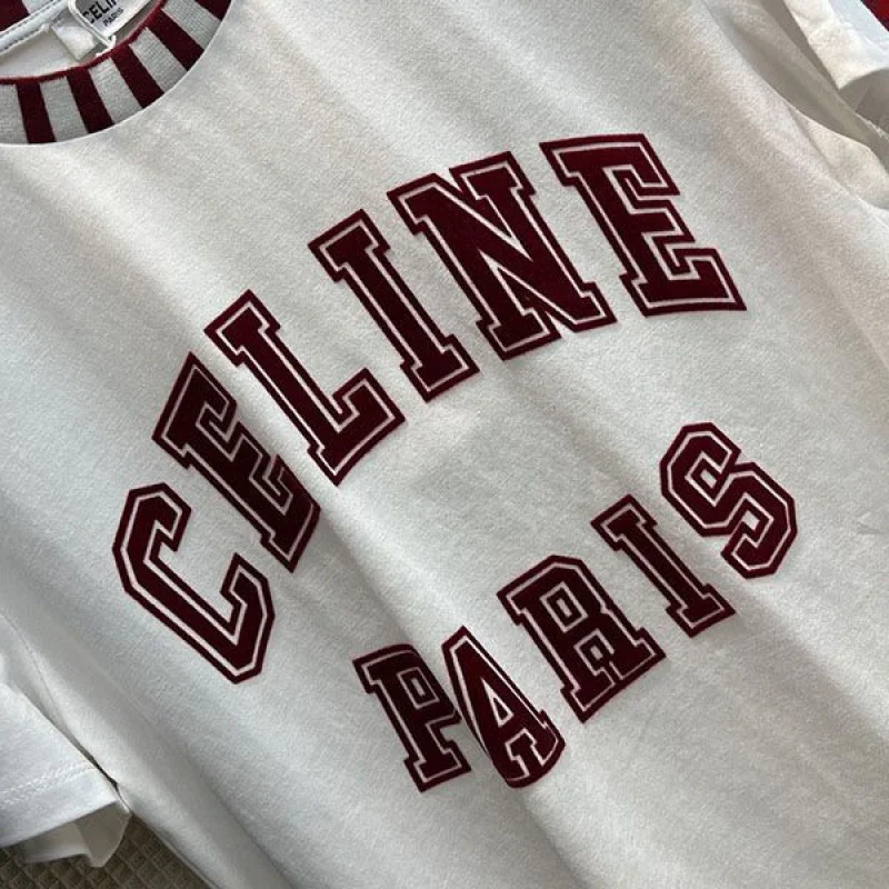 入手困難 セリーヌ PARIS Tシャツ コピー フロック コットン ジャージー Ceq70728