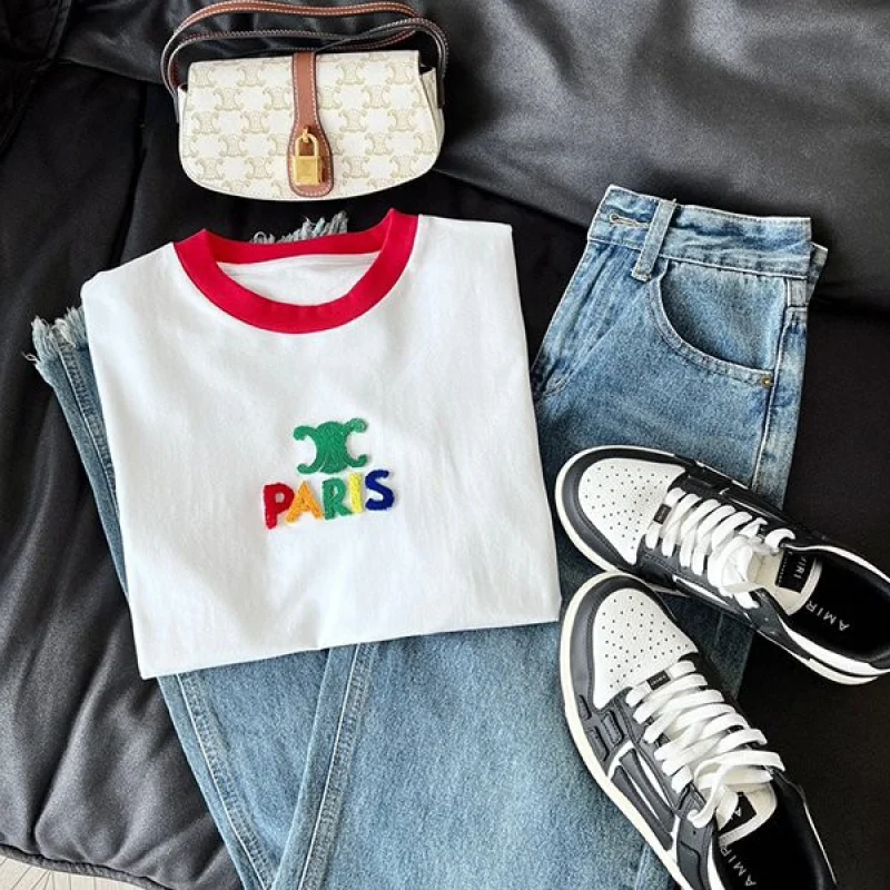 希少セリーヌ PARIS Tシャツ コピー コットンジャージー 半袖 Ceq77622