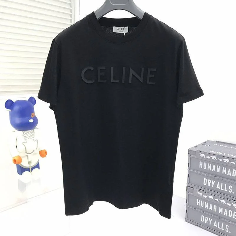 大人気!セリーヌ コピー ルーズ Tシャツ コットン ブラック Cer62947