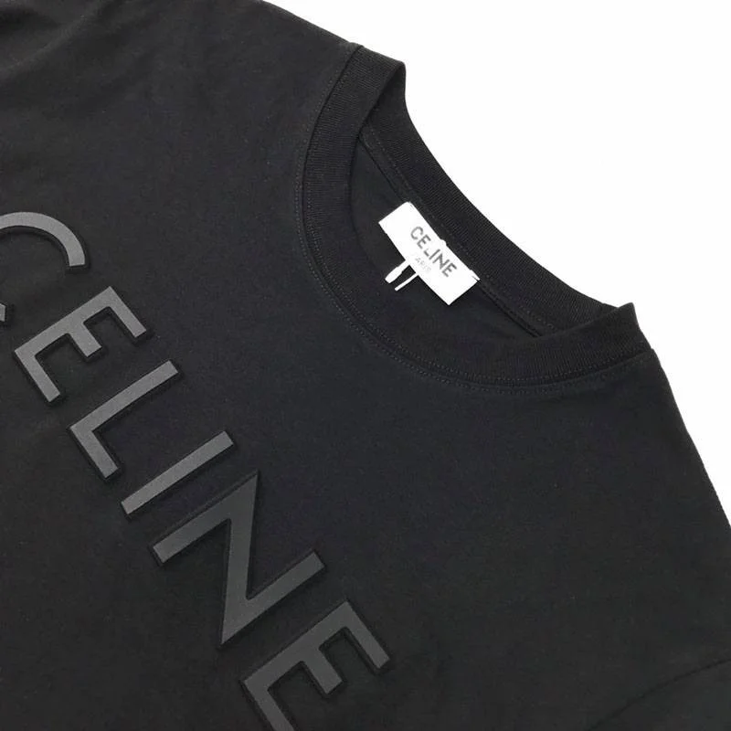 大人気!セリーヌ コピー ルーズ Tシャツ コットン ブラック Cer62947