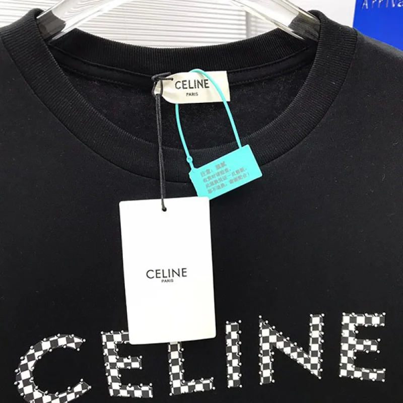セリーヌ Tシャツ コピー ルーズ フロント スタッズロゴ コットン Ces89828