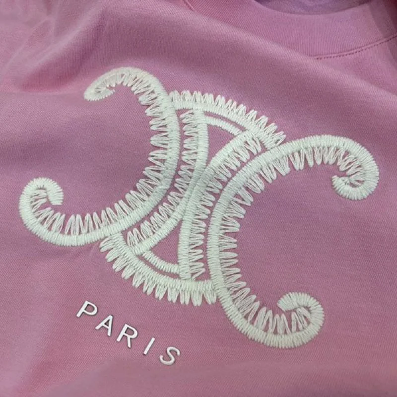 送料込 セリーヌ コットンジャージー トリオンフ 偽物 Tシャツ Ceu09786