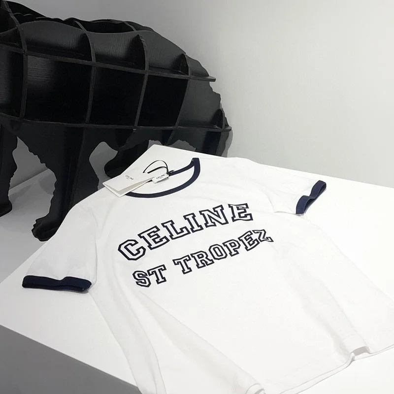 新作 大人気 セリーヌ サントロペコットンフロックTシャツ コピー 2X774501F