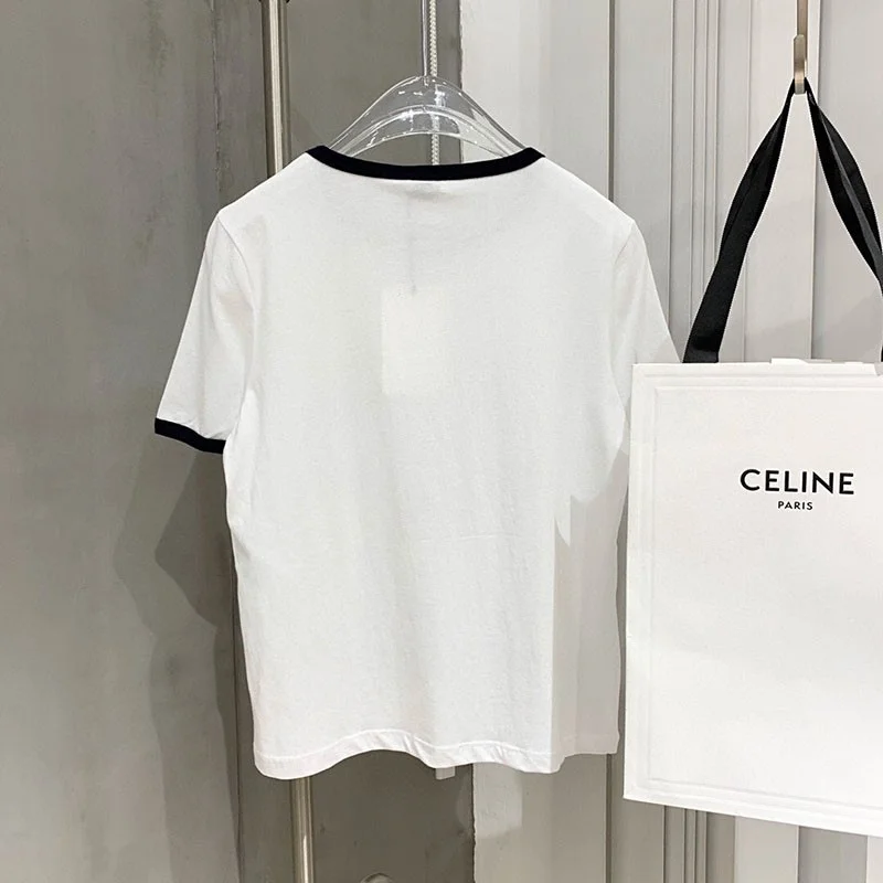 新作 大人気 セリーヌ サントロペコットンフロックTシャツ コピー 2X774501F
